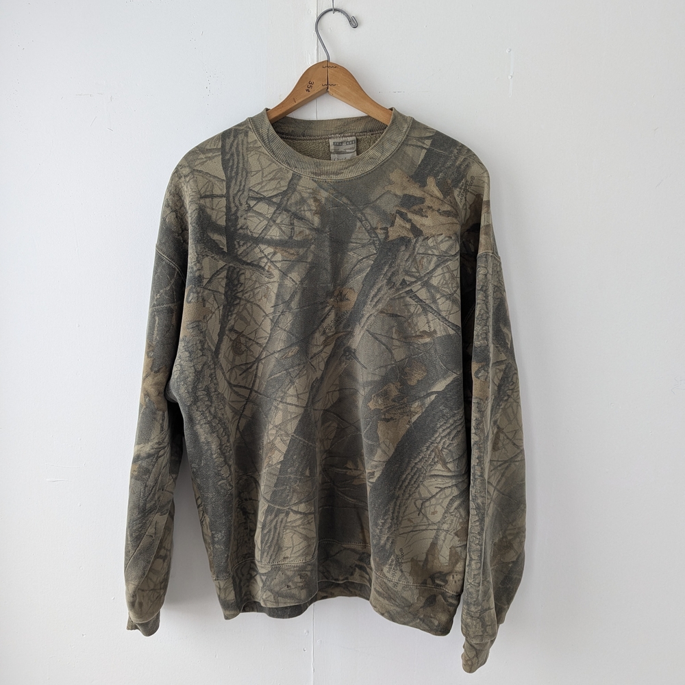 Vintage Jerzees Outdoors Realtree Camo Crewneck Sweatshirt XL Hardwoods 20-200
